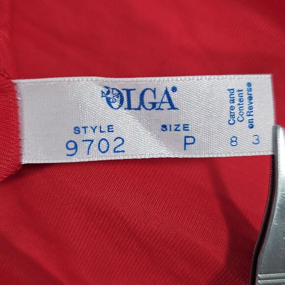 Vintage Olga Red Nylon With Lace Trim Peignoir Night Robe Old Hollywood Size P - Picture 5 of 8